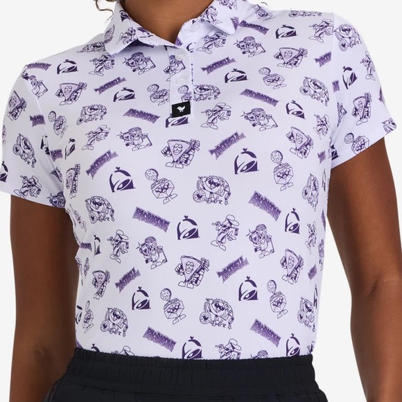 Bad Birdie Tops - TACO BELL DOODLE
WOMEN'S CORE PERFORMANCE POLO Size XS